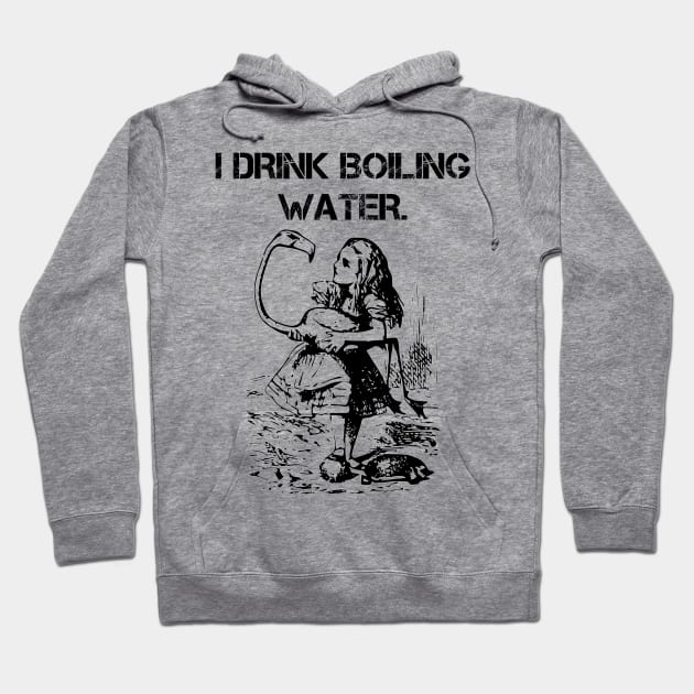 Flamingos Drink Boiling Water Hoodie by TheOrdinarySun